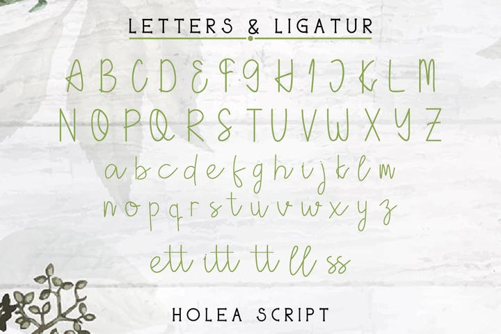 Beispiel einer Holea Gradient-Schriftart
